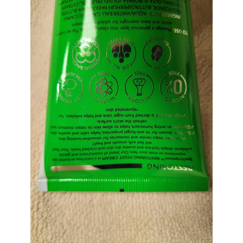 SpaScriptions Collagen‎ Restoring Foot Cream Tea Tree Glycerin 8 fl oz  NEW